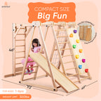 Avenlur Chestnut medium jungle gym folding flat against the wall