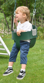 Close up of the Avenlur Craftsman bucket swing seat