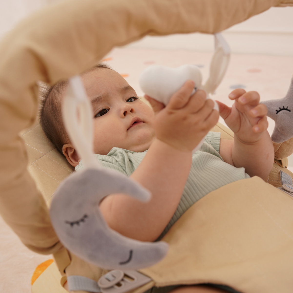 Avenlur Fir baby bouncer features: adjustable recline, washable cushion, folds flat
