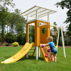 Avenlur Forest Small playhouse tower with slide and swing beam
