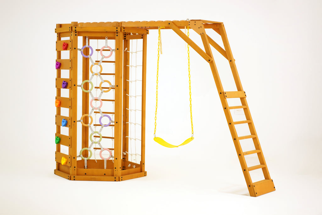 Avenlur Hawthorn octagon outdoor jungle gym in natural wood