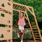 Avenlur Hawthorn XL natural octagon outdoor jungle gym with slide, swing and monkey bars
