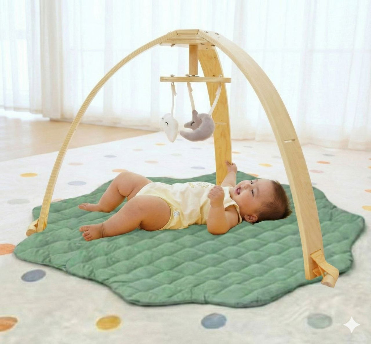 Avenlur Ivy cushioned baby play mat under the Ivy 3-in-1 baby play gym