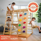 Avenlur Magnolia indoor jungle gym for toddlers with monkey bars and swing
