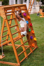 Monkey bars on the Avenlur Magnolia indoor outdoor playset