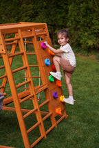 Avenlur Magnolia treated pine climbing structure in the backyard