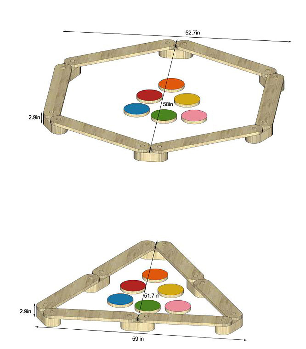 Avenlur Majesty balance beam and stepping stones in natural wood