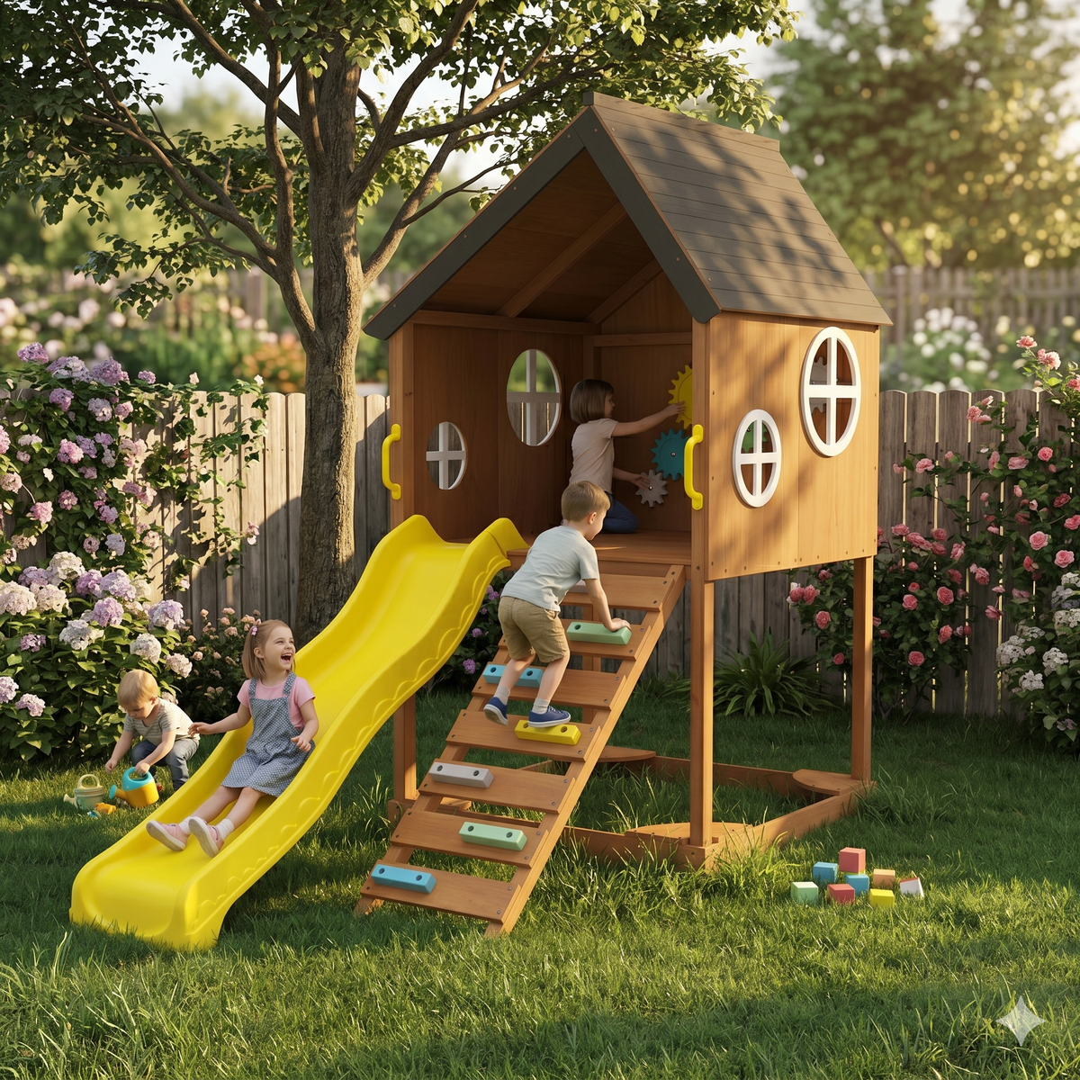 Avenlur Mimosa clubhouse with pitched roof and porthole windows