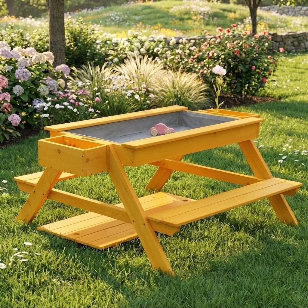 Avenlur Mojave wooden picnic table for kids outdoors