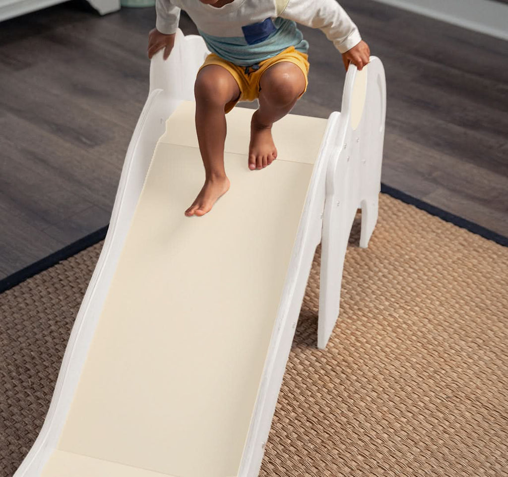 Avenlur Nima white elephant slide steps and handrails