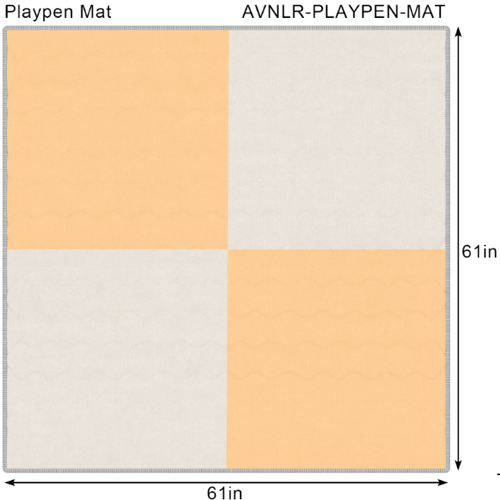 Avenlur playpen mat size, made to fit the 63 x 63 inch playpen