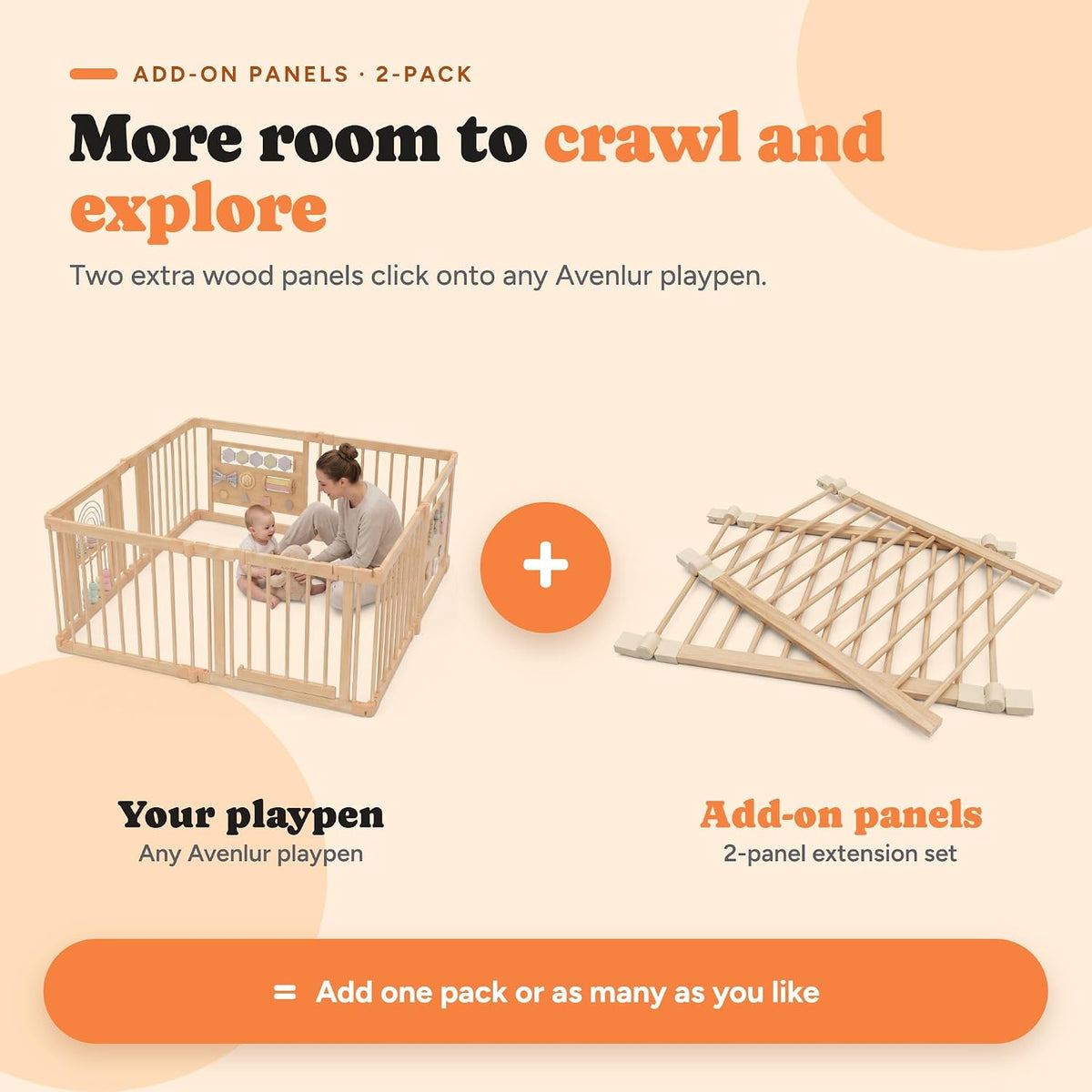 Avenlur playpen extension panels turning a square playpen into a bigger play yard