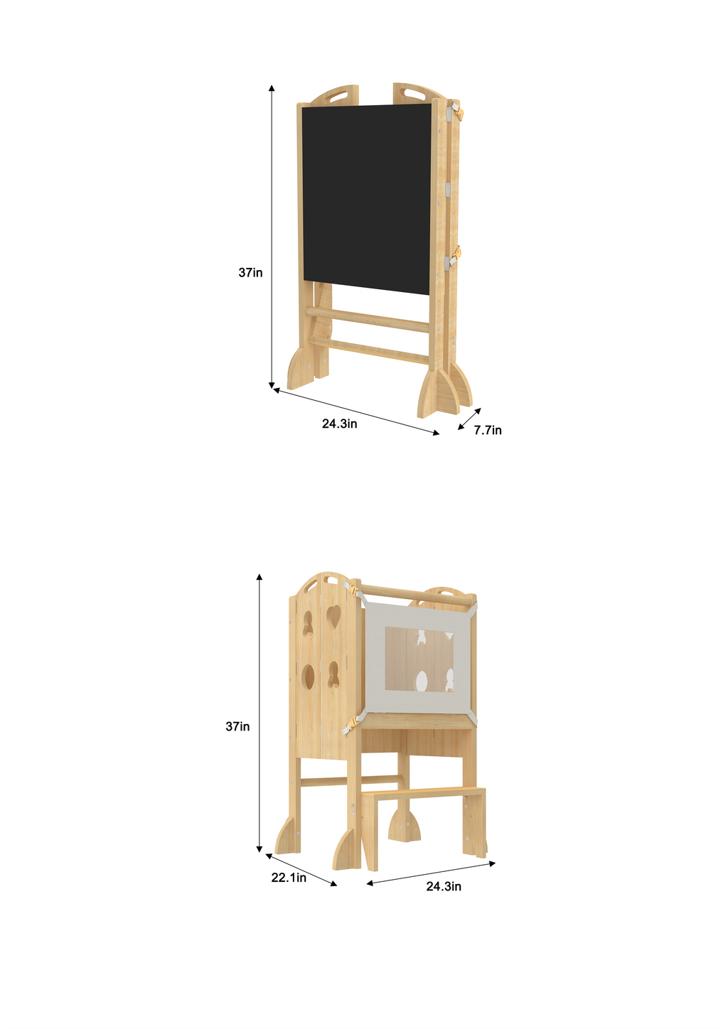 Avenlur Plum kitchen tower, step stool and chalkboard for toddlers