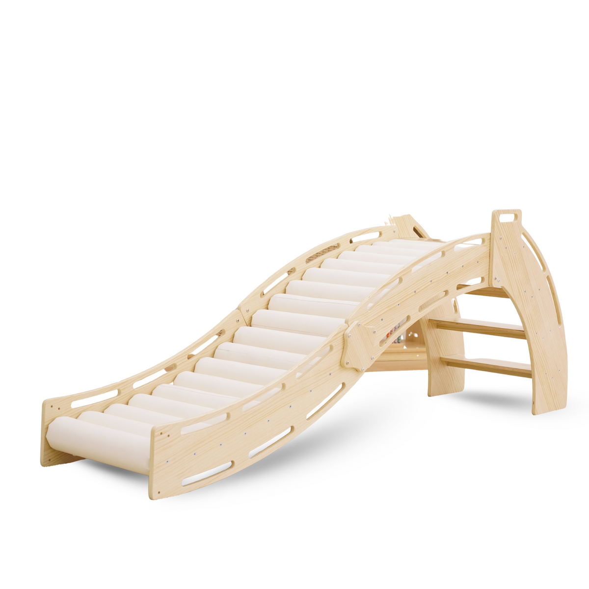 Avenlur sensory roller slide and rocker with cream cushioned steps