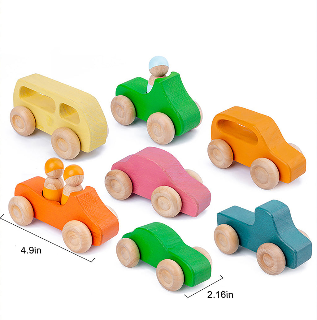 Avenlur small wooden toy cars, 10 piece set