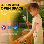 Avenlur Sumac outdoor play station features: market, planter, mud kitchen and grill