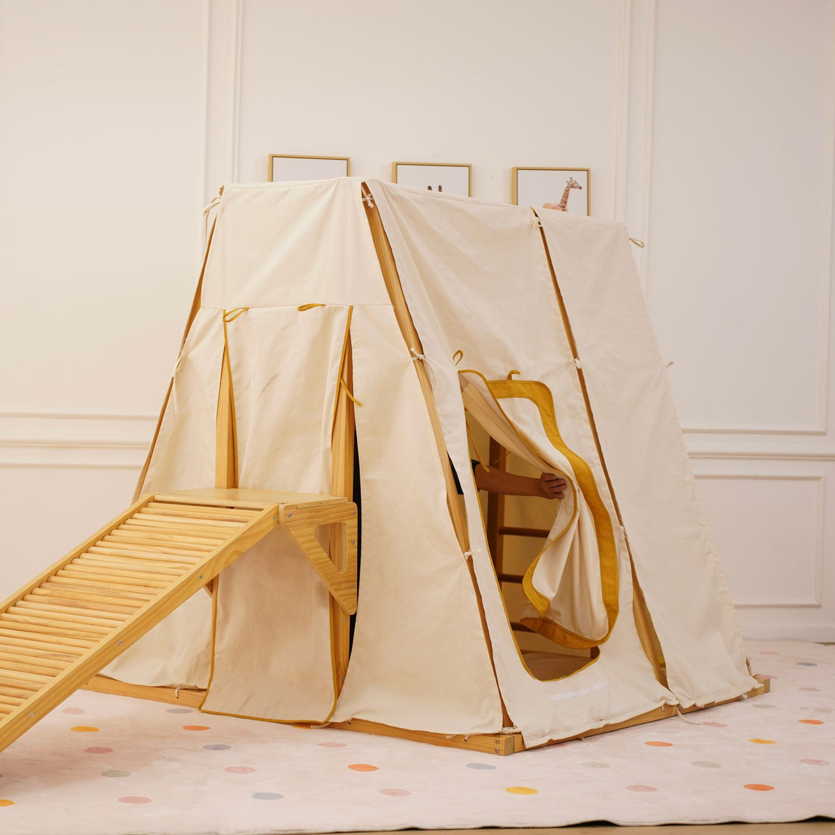 Avenlur Sweetgum tent canopy turning the Sweetgum indoor climber into a kids fort