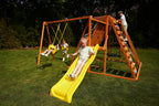 Avenlur Sycamore Jumbo jungle gym for outdoor play with swings and climbing ramp