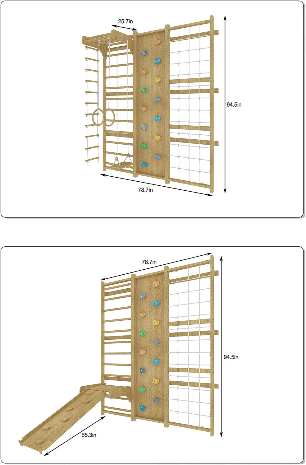 Avenlur Walnut Swedish wall ladder dimensions and measurements