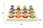 Avenlur wooden mini figures, rainbow peg doll set of 12