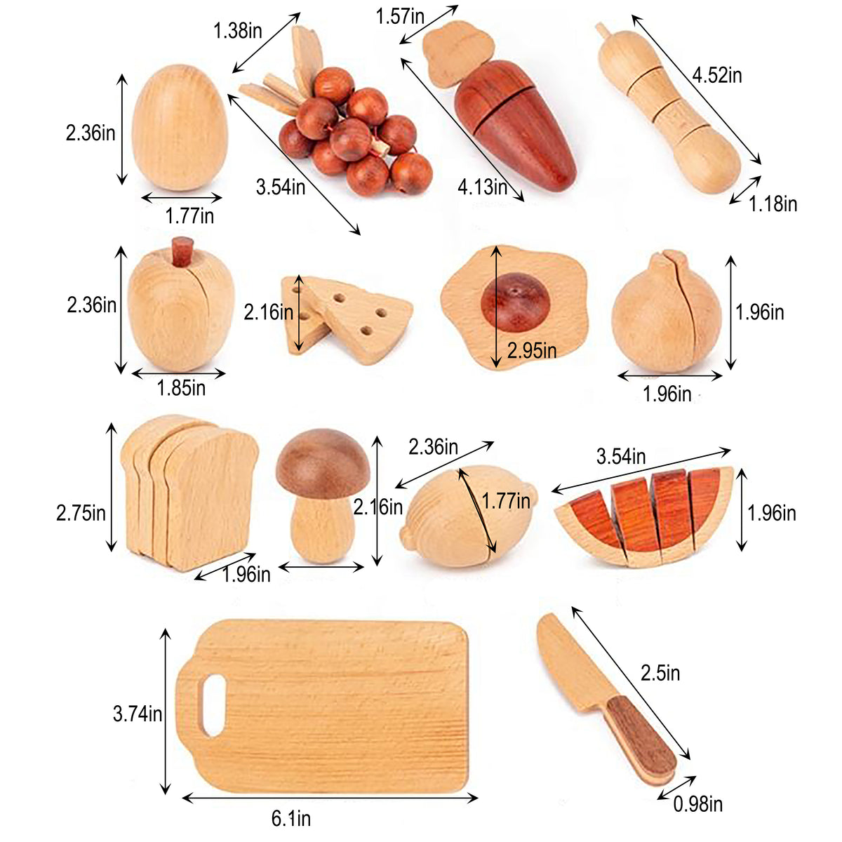 Avenlur wooden play food and kitchen set for kids