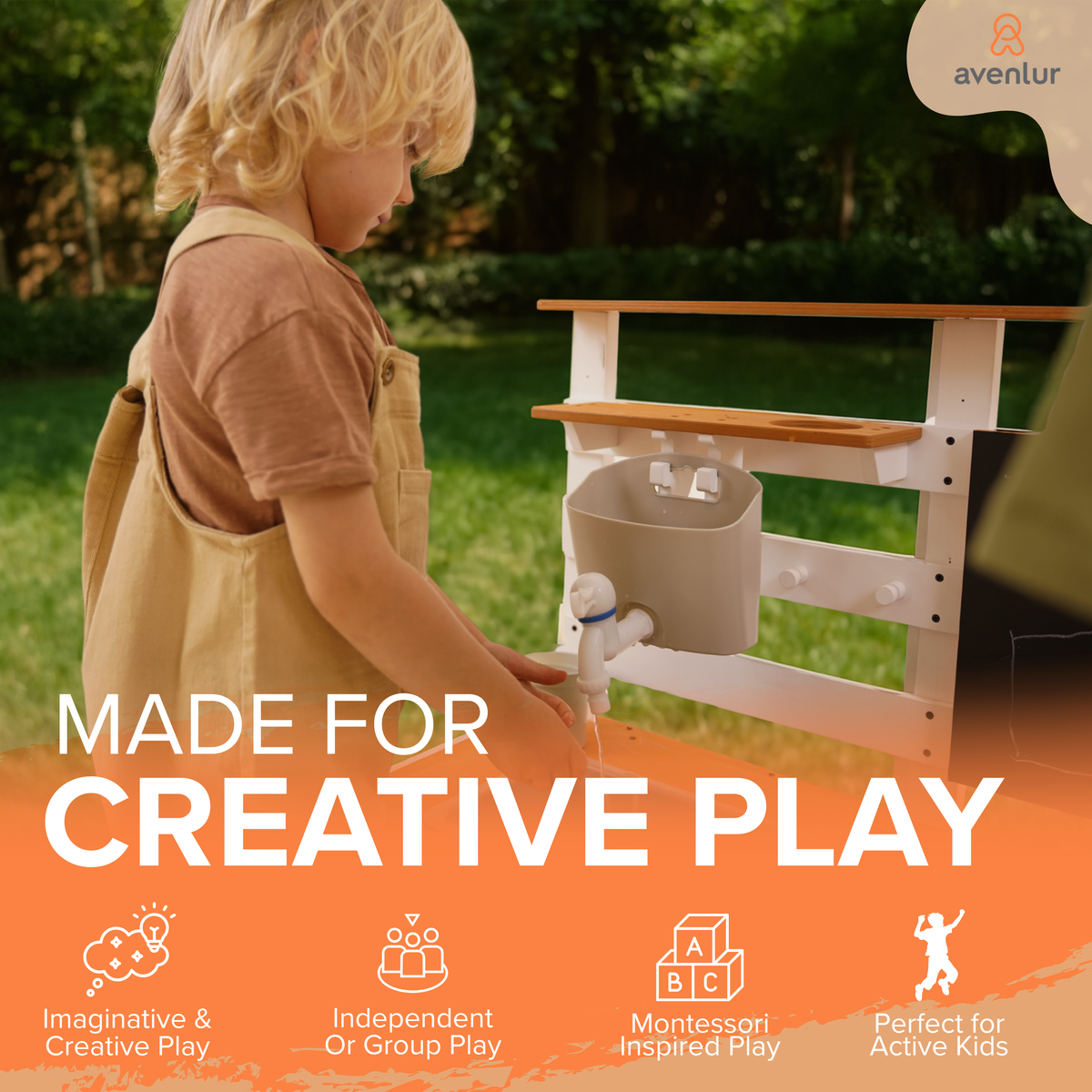 Avenlur Woodland mud kitchen solid wood build for outdoor use