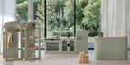 Sage Fluted play kitchen set styled in a modern playroom