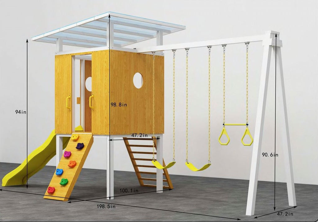 Wald - Moderner Hinterhof im Freien Swings Set 2 Schaukeln und Trapezbar