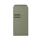 Avenlur Sage Fluted play fridge in sage green European oak with fluted doors and matte black handles