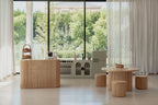 Sage Fluted play oven within the full play kitchen in a styled room