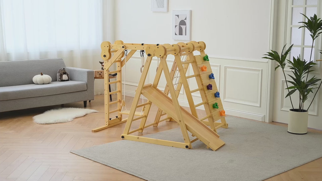 Chestnut-Outdoor- und Indoor 8-in-1-Jungle-Fitnessstudio für Kleinkinder Playset