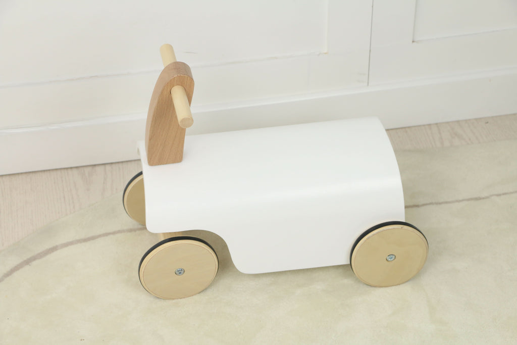 Kids Toddler Wooden Ride-On Toy with Wheels and Walker.
