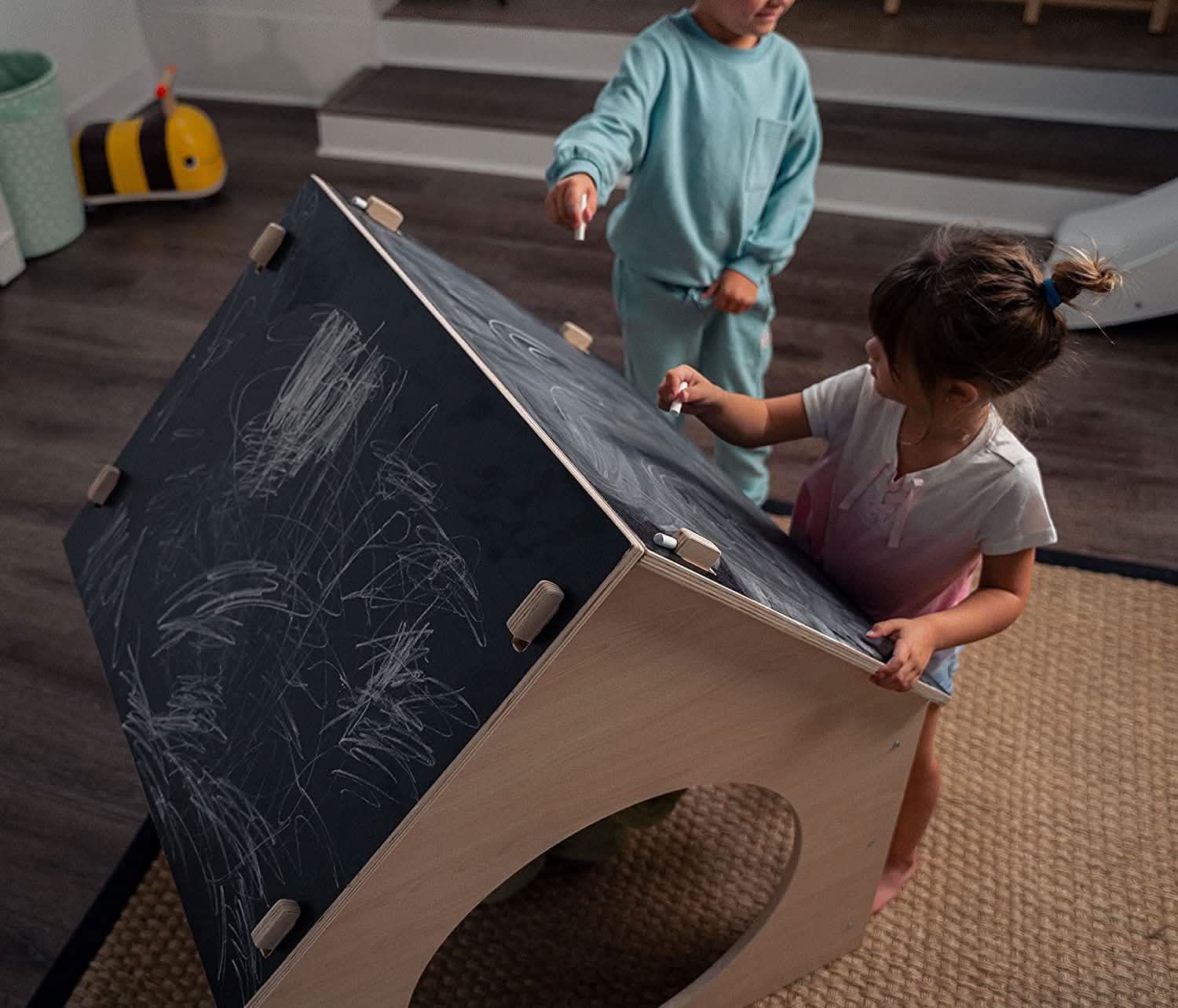 Evergreen- Children's Playhouse with Chalkboard Roof.