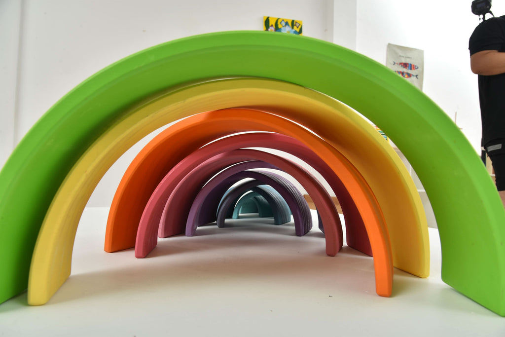 Holzregenbogenstaplerblöcke