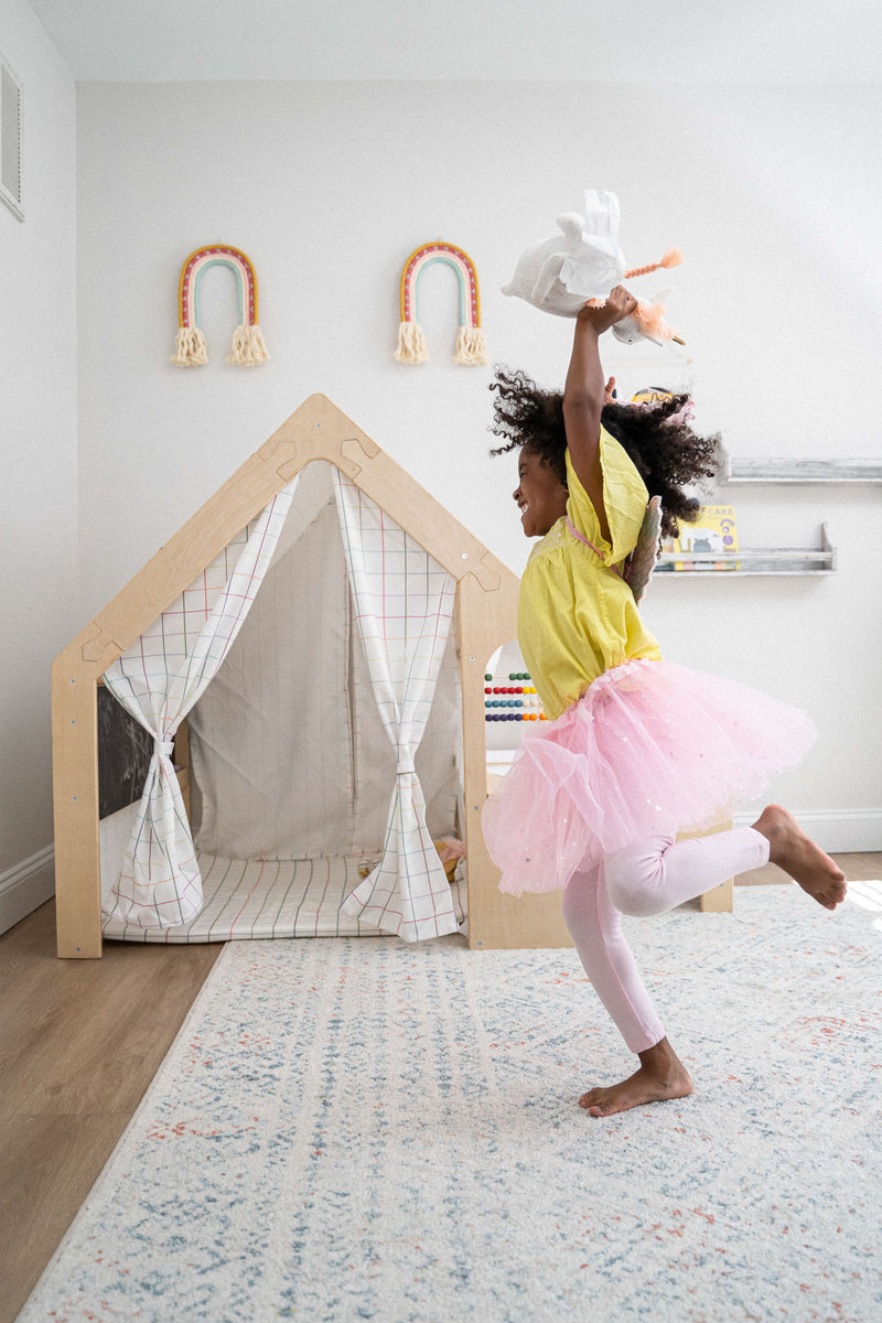 Avenlur Flair indoor playhouse with built-in desk, chair and chalkboard