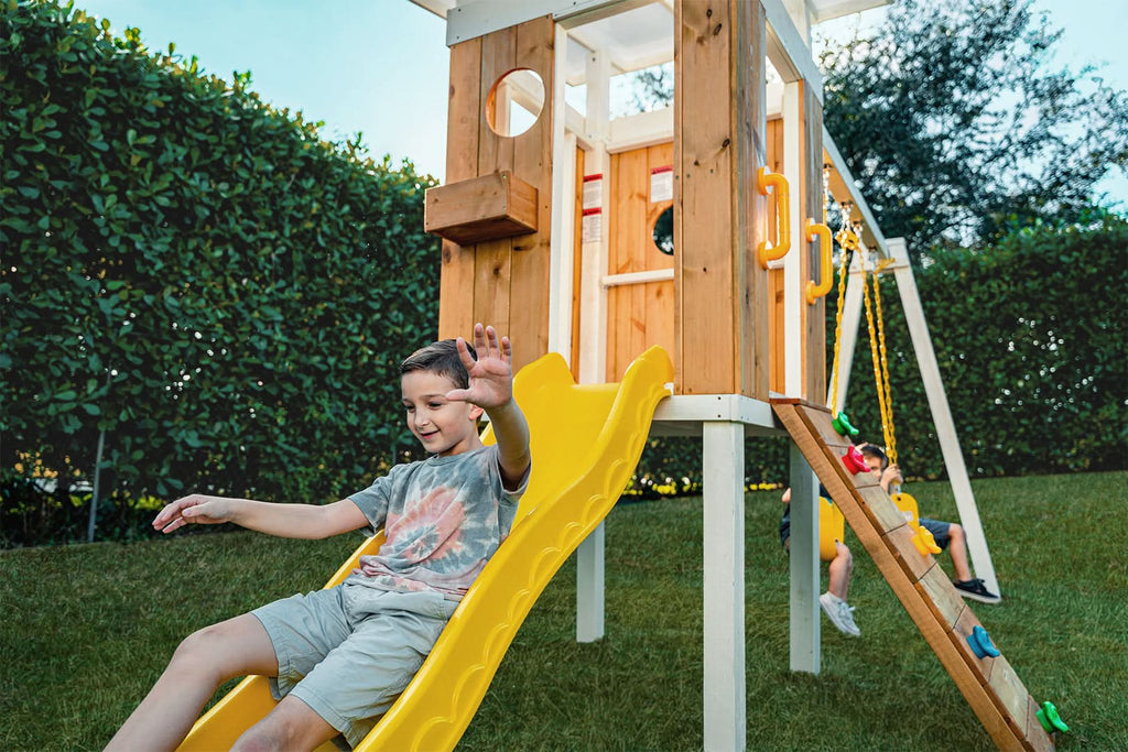 Wave slide on the Avenlur Forest modern swing set