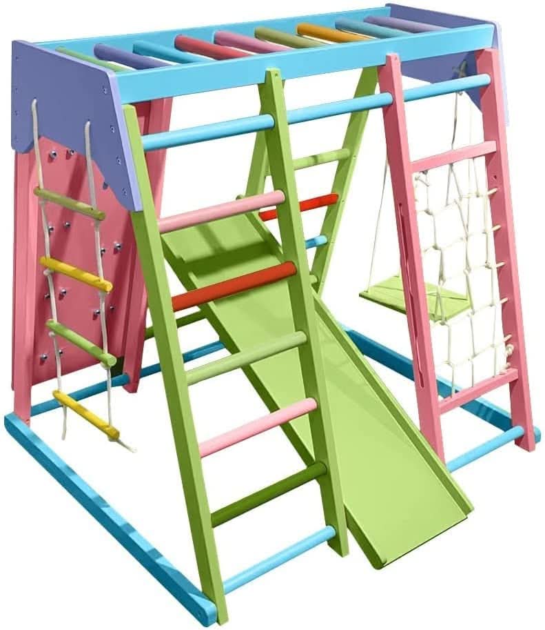 Avenlur Magnolia indoor jungle gym for toddlers with ladder and climbing net