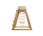 Avenlur Magnolia Large wooden climbing gym with slide, rock wall and swing for indoor active play