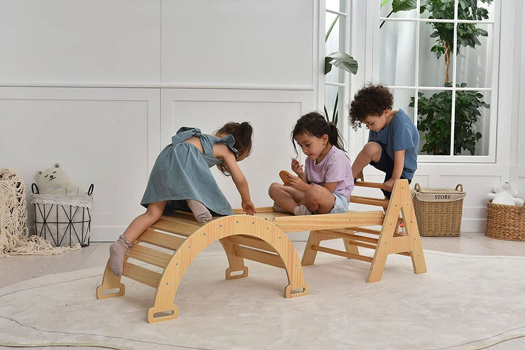 Avenlur Maple Pikler set: triangle, slide ramp and rocker