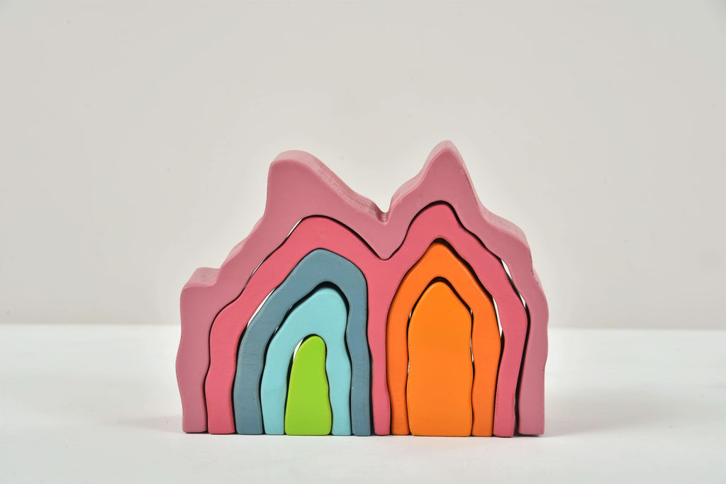 Avenlur mountain stacking blocks in rainbow colors