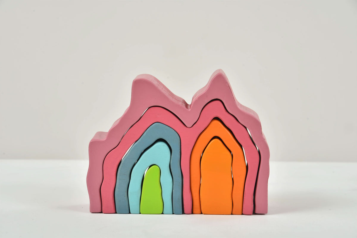 Avenlur mountain stacking blocks in rainbow colors