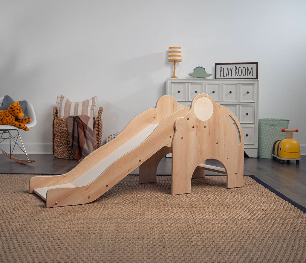 Avenlur Nima elephant slide in a bright living room