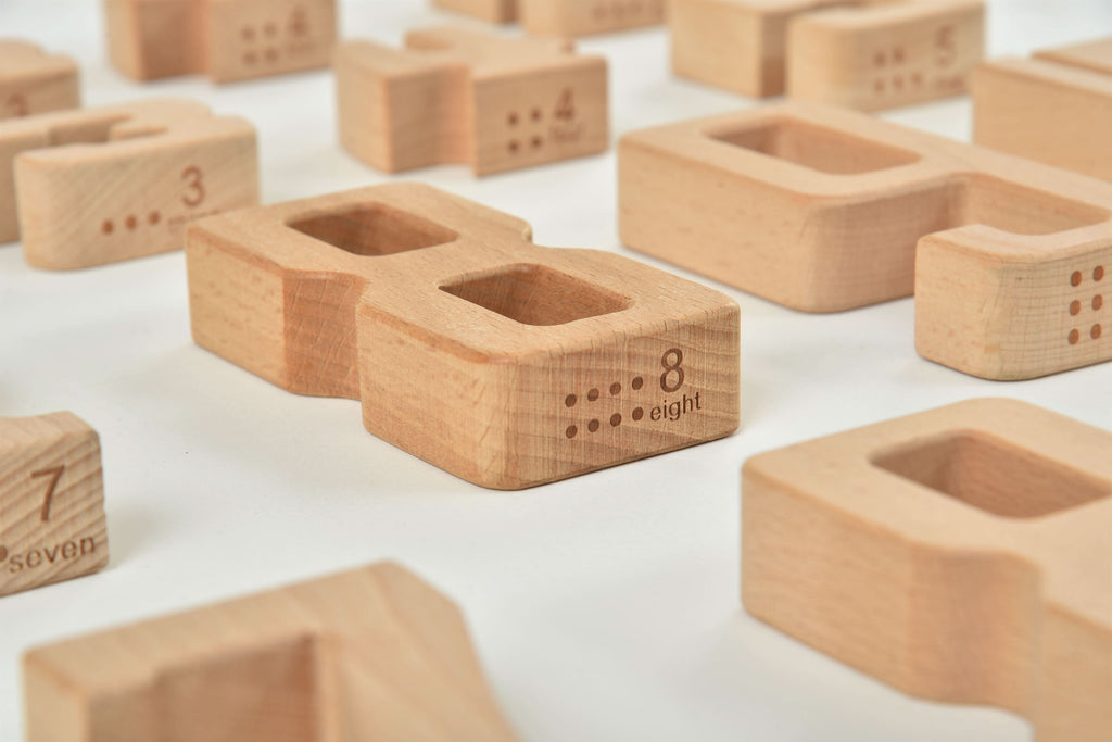 Avenlur colorful wooden number blocks